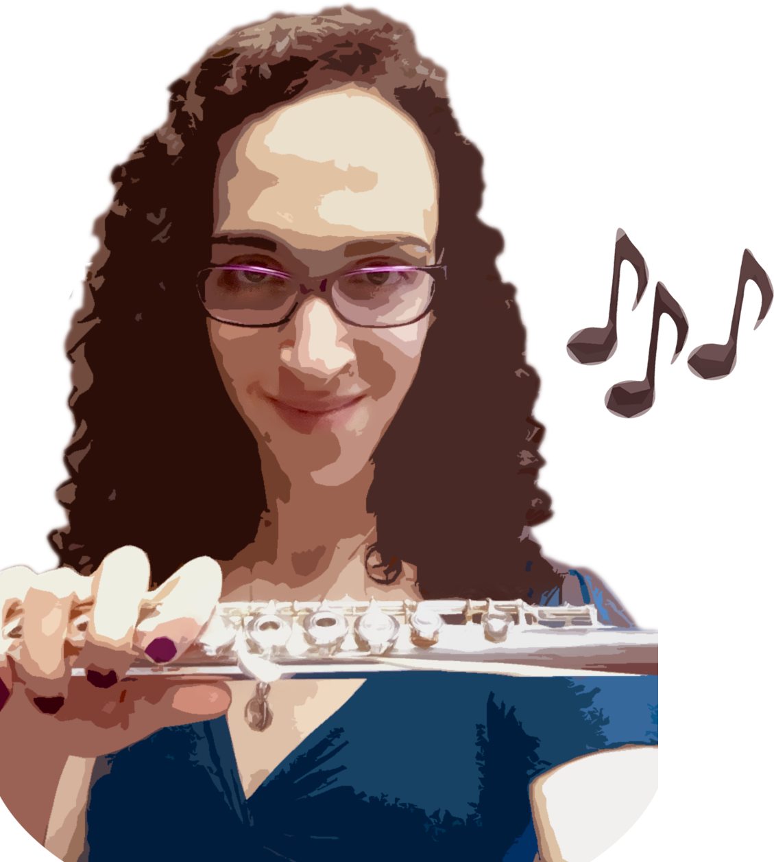 Elana holding a flute